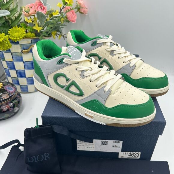 Men's Dior B 57 dribble low top leather sneakers size 44 made in Italy - Picture 2 of 15